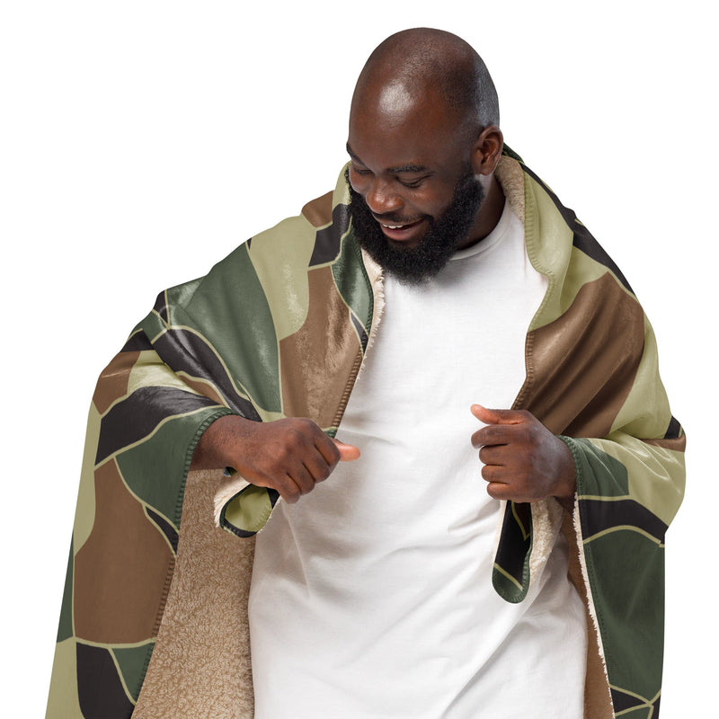 Turtle Shell South Korean CAMO Sherpa Blanket