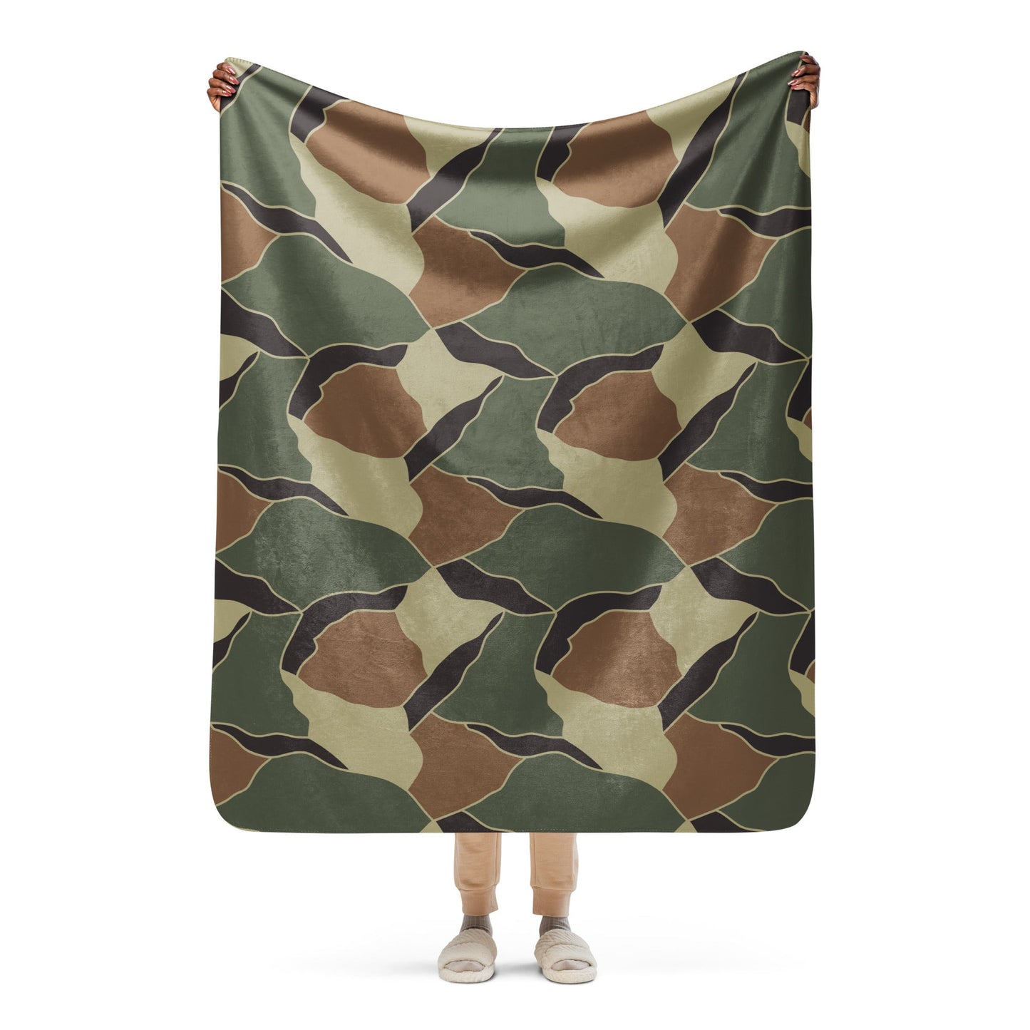 South Korean ROK Turtle Shell CAMO Sherpa blanket - 50″×60″ - Blankets