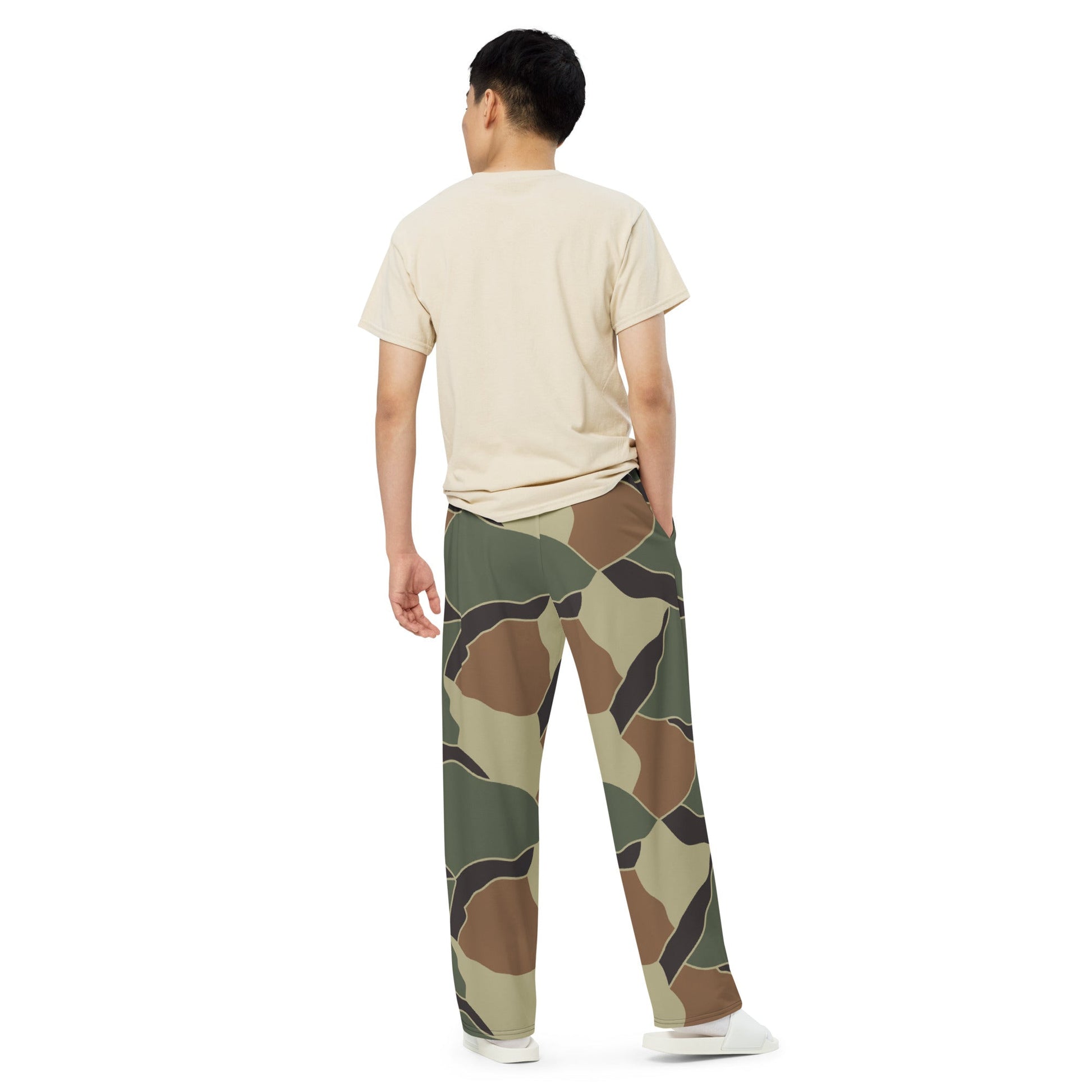 South Korean ROK Turtle Shell CAMO unisex wide-leg pants - Wide-leg Pants