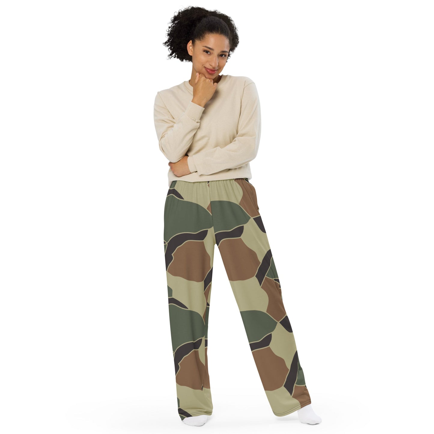 South Korean ROK Turtle Shell CAMO unisex wide-leg pants - Wide-leg Pants