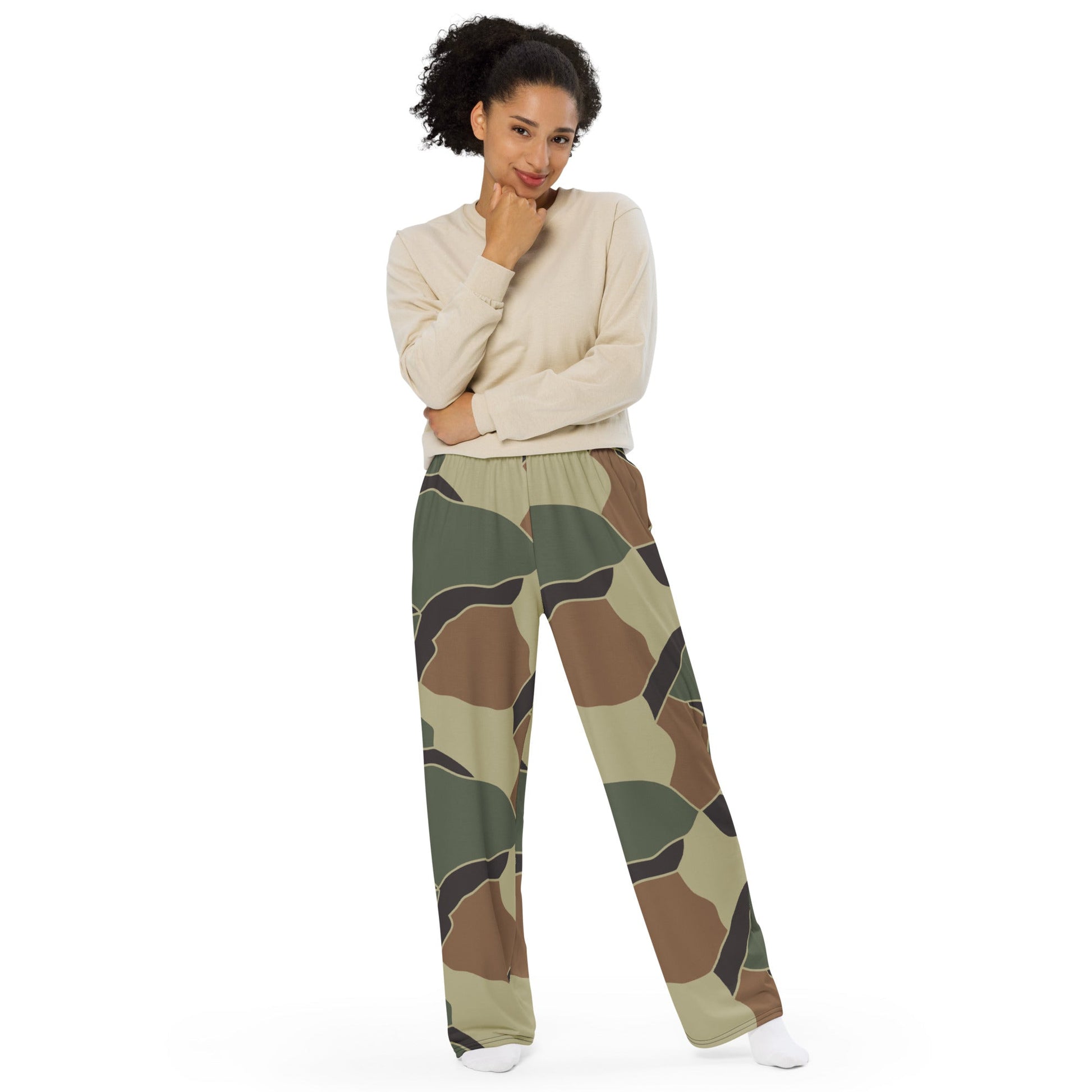 South Korean ROK Turtle Shell CAMO unisex wide-leg pants - Wide-leg Pants