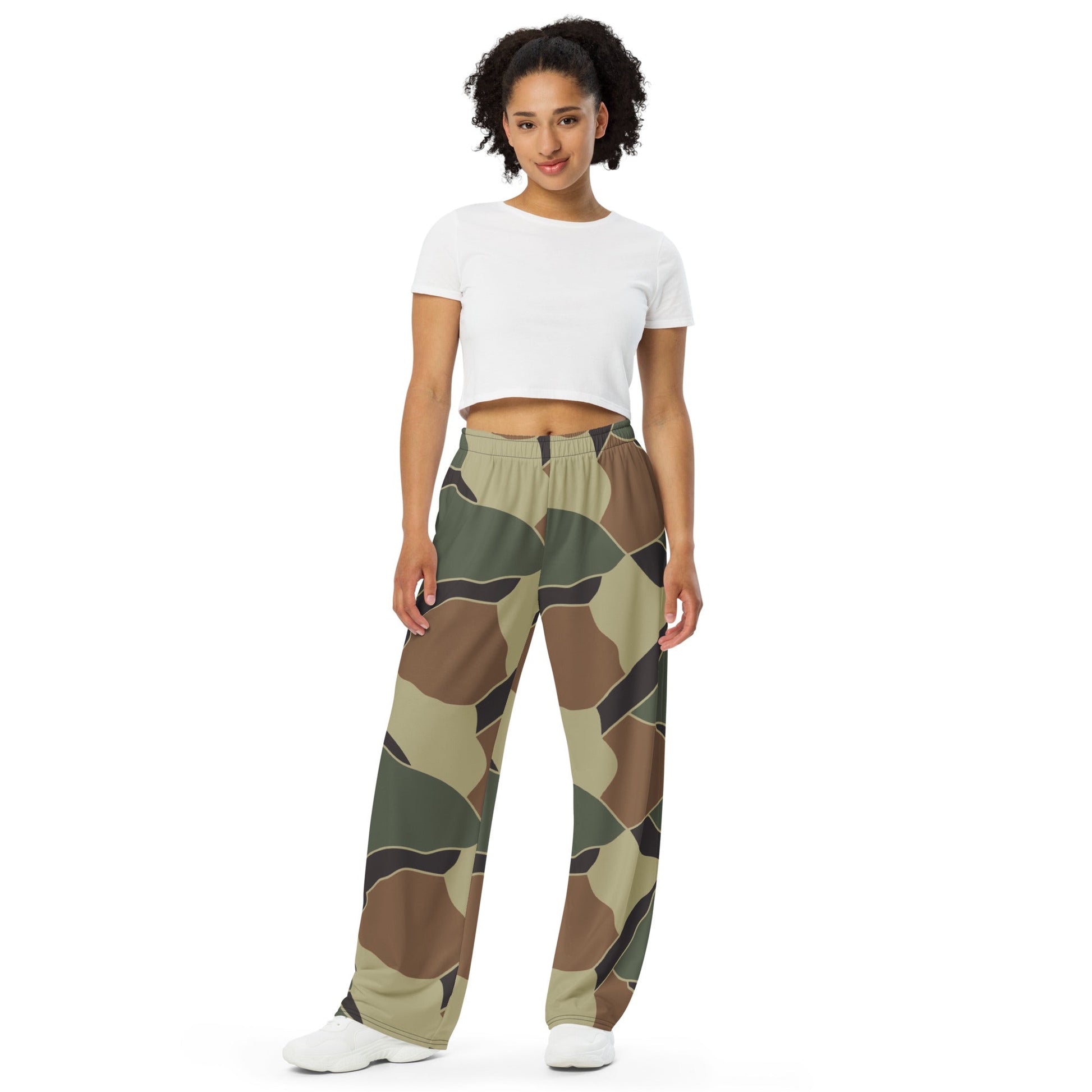 South Korean ROK Turtle Shell CAMO unisex wide-leg pants - Wide-leg Pants