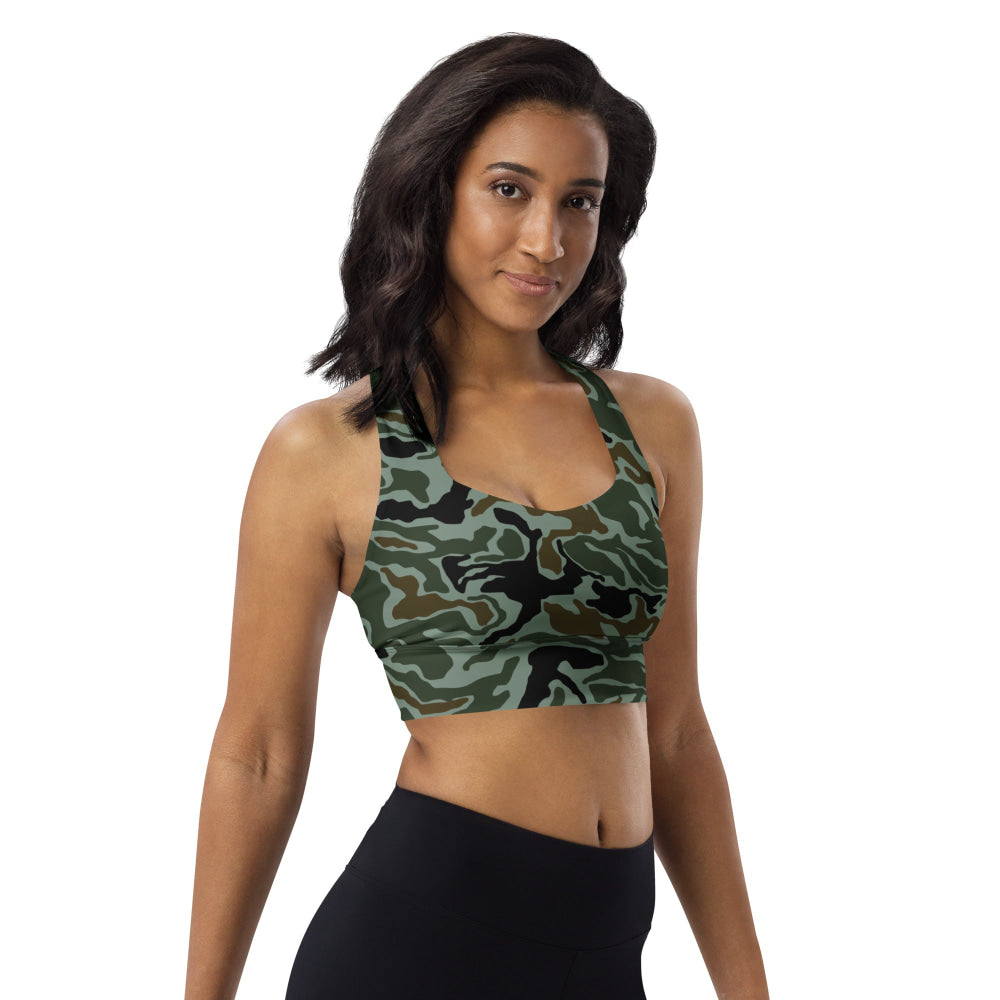 South Korean Special Forces Noodle Swirl CAMO Longline sports bra - Womens Sports Bra