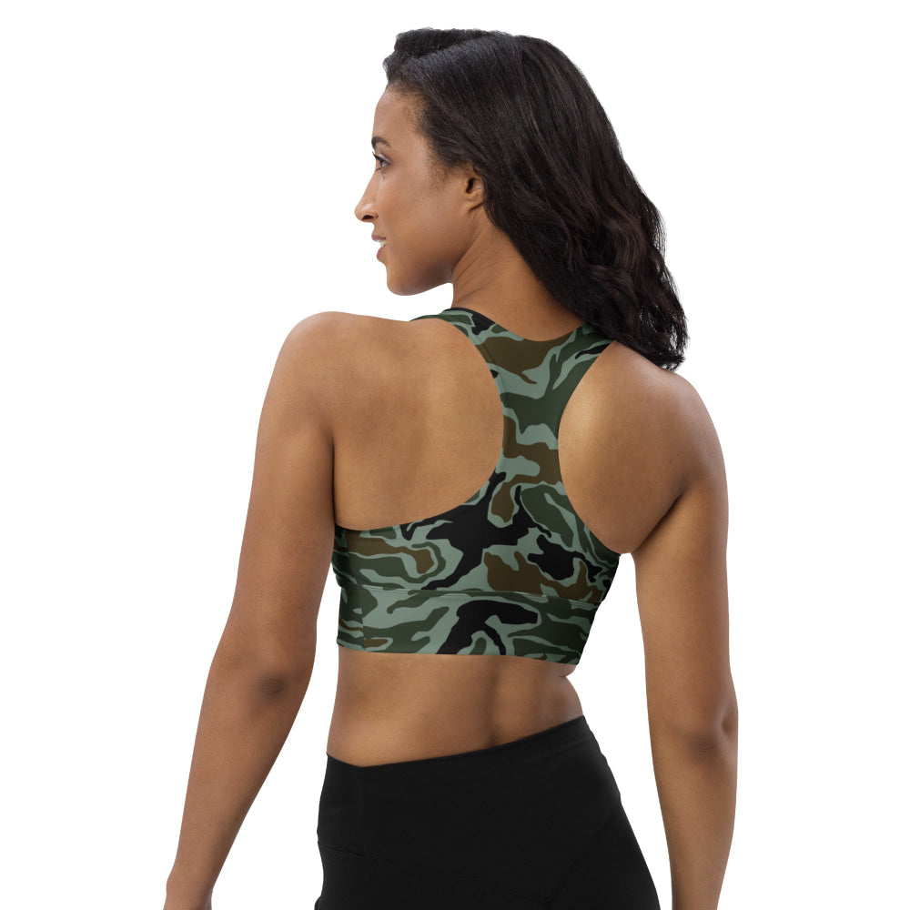 South Korean Special Forces Noodle Swirl CAMO Longline sports bra - Womens Sports Bra