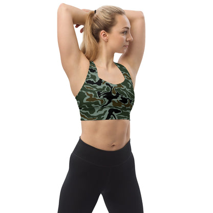 South Korean Special Forces Noodle Swirl CAMO Longline sports bra - XS - Womens Sports Bra