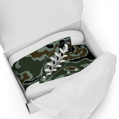 South Korean Special Forces Noodle Swirl CAMO Men’s high top canvas shoes - Mens High Top Canvas Shoes