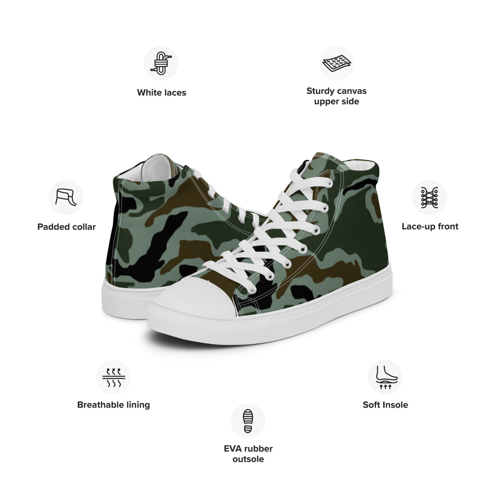 South Korean Special Forces Noodle Swirl CAMO Men’s high top canvas shoes - Mens High Top Canvas Shoes