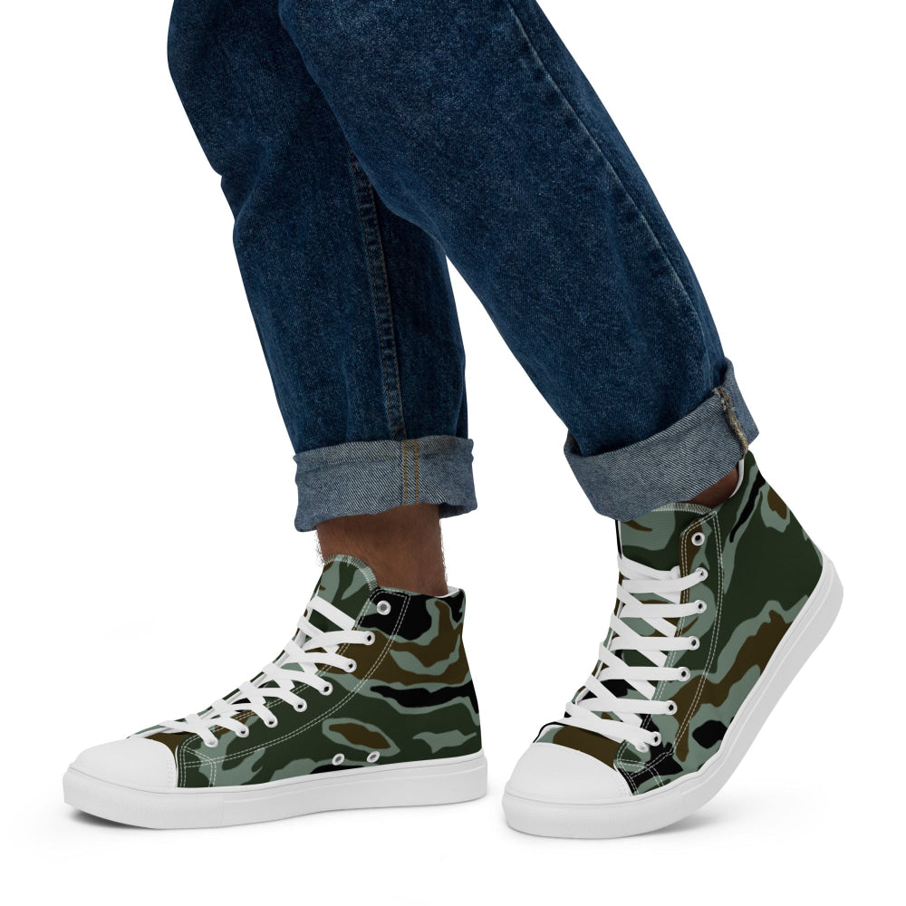 South Korean Special Forces Noodle Swirl CAMO Men’s high top canvas shoes - Mens High Top Canvas Shoes