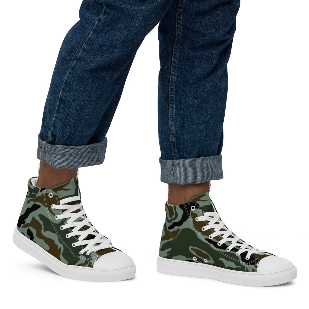 South Korean Special Forces Noodle Swirl CAMO Men’s high top canvas shoes - Mens High Top Canvas Shoes