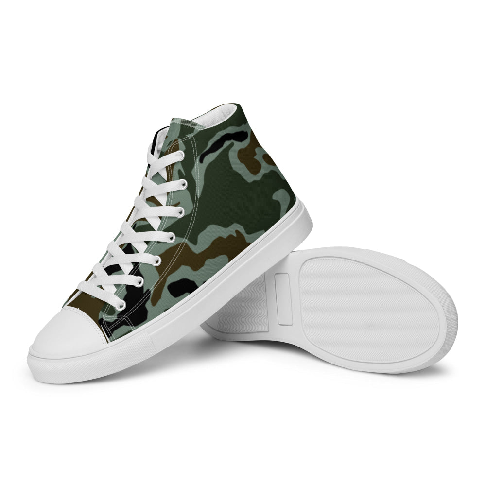 South Korean Special Forces Noodle Swirl CAMO Men’s high top canvas shoes - Mens High Top Canvas Shoes