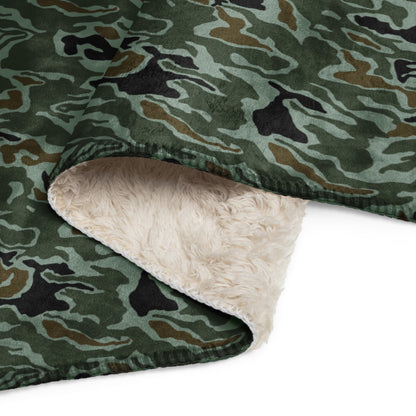 South Korean Special Forces Noodle Swirl CAMO Sherpa blanket - Blanket