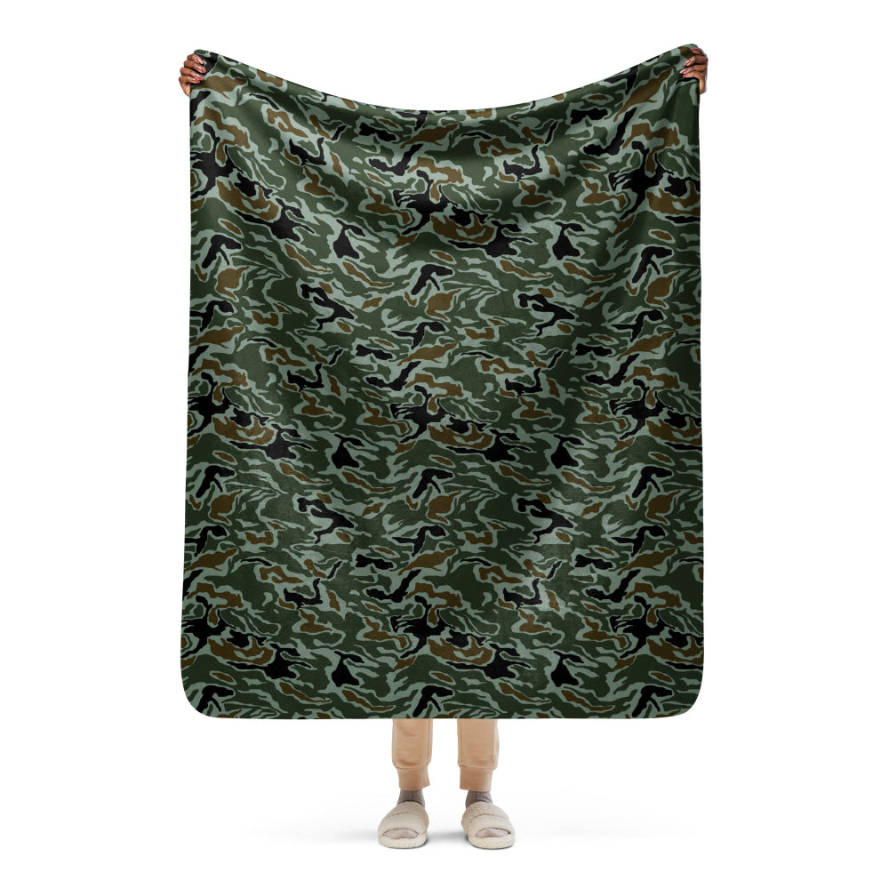 South Korean Special Forces Noodle Swirl CAMO Sherpa blanket - 50″×60″ - Blanket