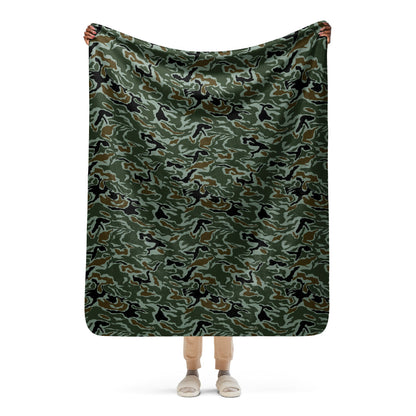 South Korean Special Forces Noodle Swirl CAMO Sherpa blanket - 50″×60″ - Blanket