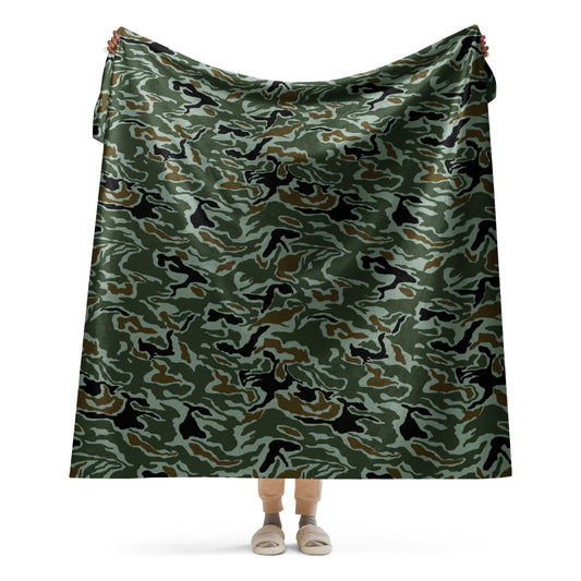 South Korean Special Forces Noodle Swirl CAMO Sherpa blanket - 60″×80″ - Blanket