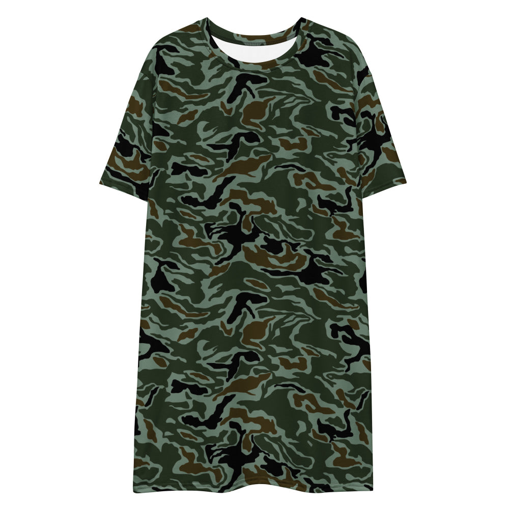 South Korean Special Forces Noodle Swirl CAMO T-shirt dress - Womens T-Shirt Dress