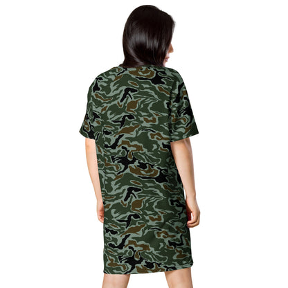 South Korean Special Forces Noodle Swirl CAMO T-shirt dress - Womens T-Shirt Dress