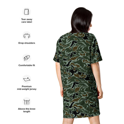 South Korean Special Forces Noodle Swirl CAMO T-shirt dress - Womens T-Shirt Dress