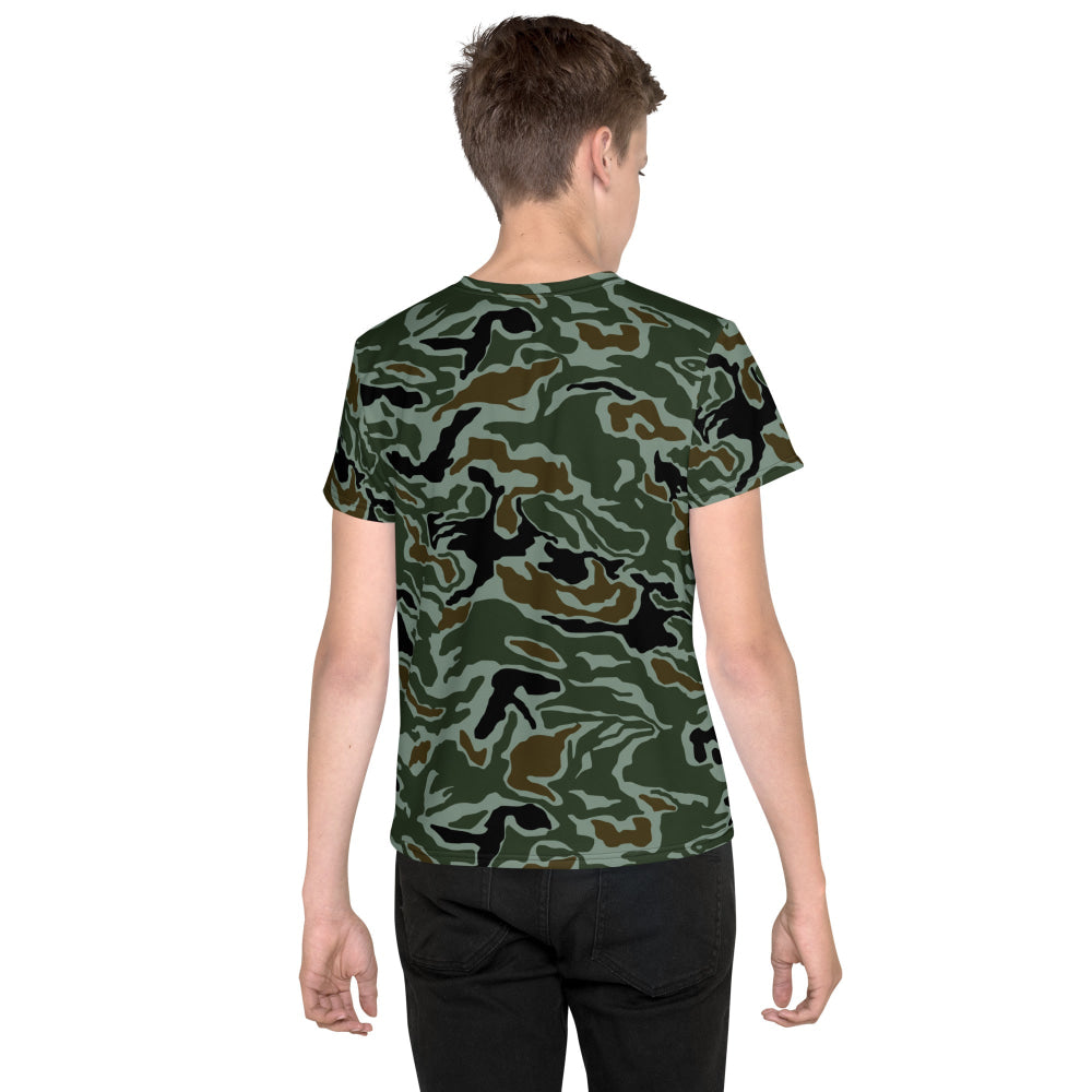 South Korean Special Forces Noodle Swirl CAMO Youth crew neck t-shirt - Crew Neck T-shirt