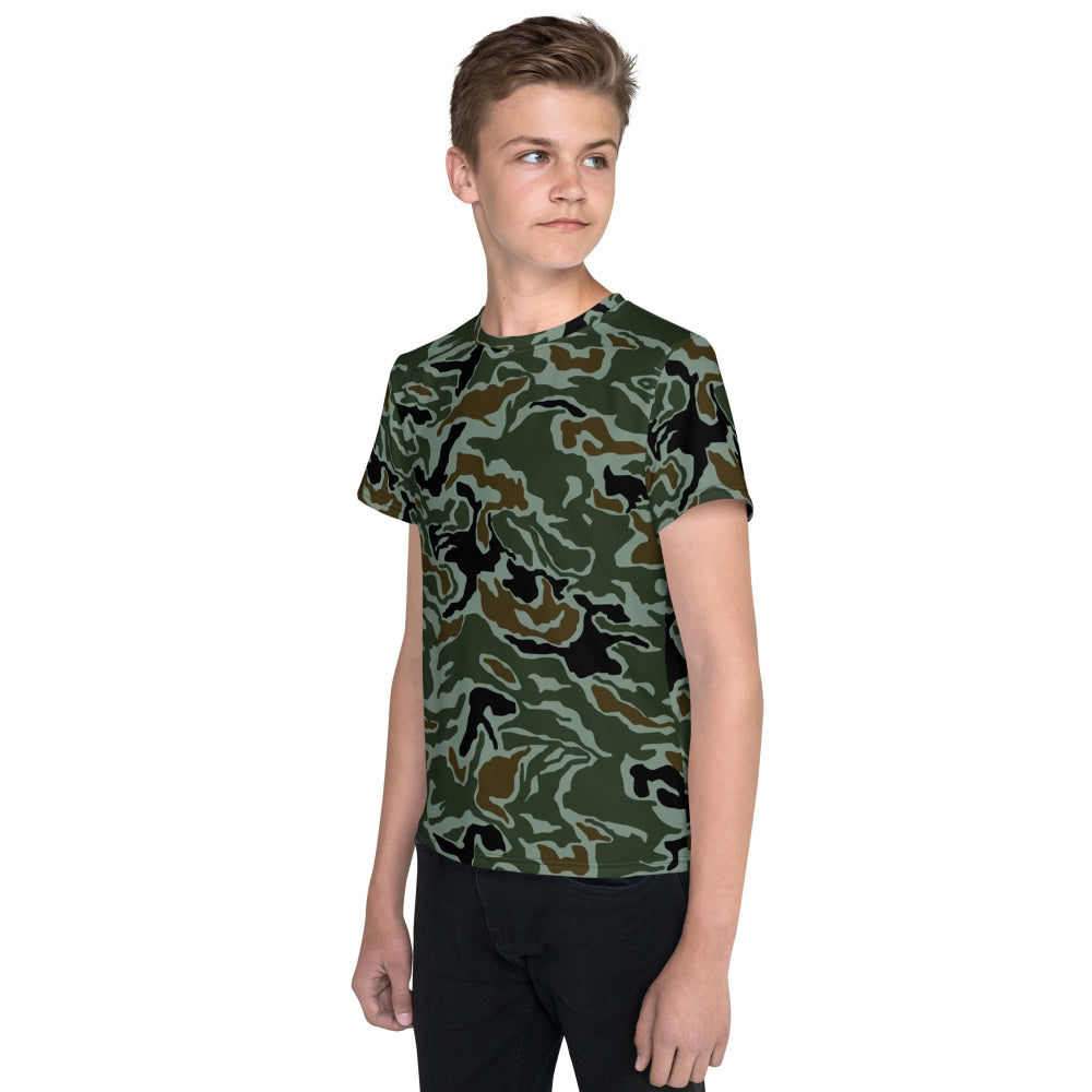 South Korean Special Forces Noodle Swirl CAMO Youth crew neck t-shirt - Crew Neck T-shirt