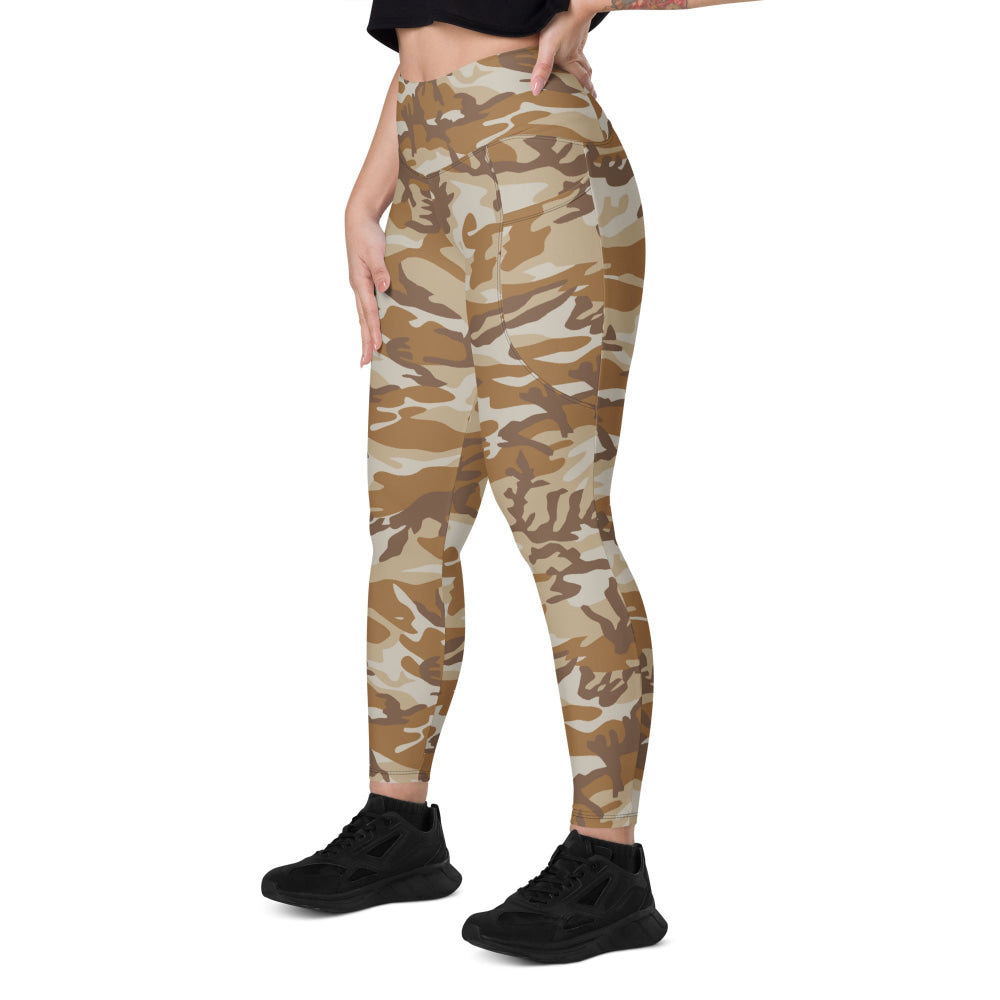 South Korean Tonghab Desert CAMO Leggings with pockets - Womens With Pockets