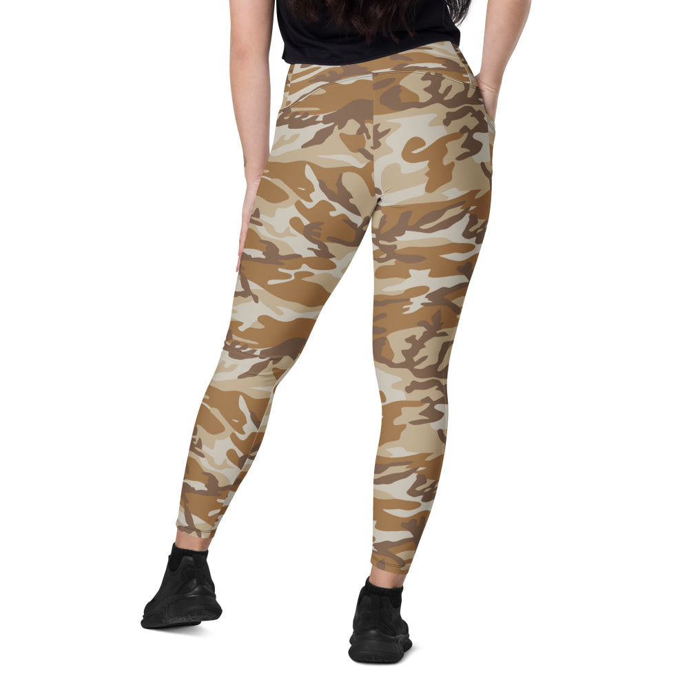 South Korean Tonghab Desert CAMO Leggings with pockets - Womens With Pockets