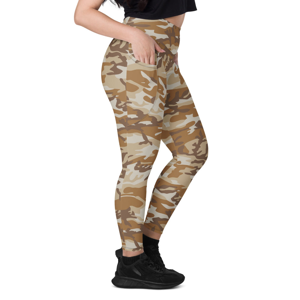 South Korean Tonghab Desert CAMO Leggings with pockets - Womens With Pockets