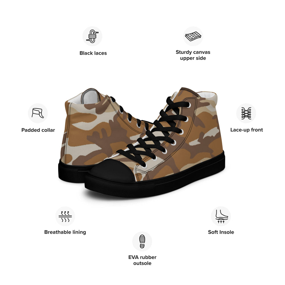 South Korean Tonghab Desert CAMO Men’s high top canvas shoes - Mens High Top Canvas Shoes