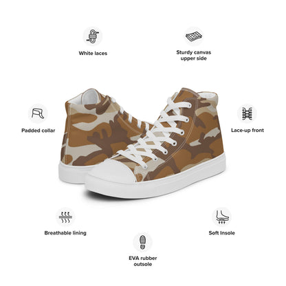 South Korean Tonghab Desert CAMO Men’s high top canvas shoes - Mens High Top Canvas Shoes