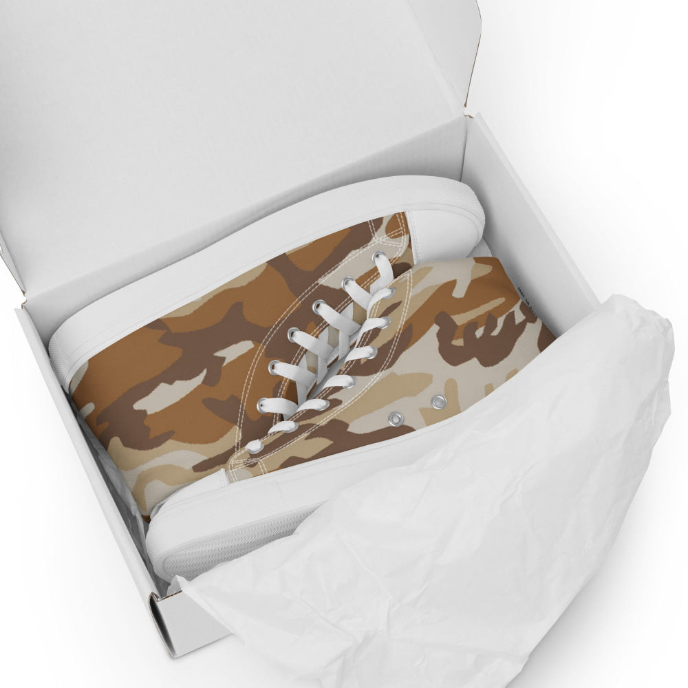 South Korean Tonghab Desert CAMO Men’s high top canvas shoes - Mens High Top Canvas Shoes