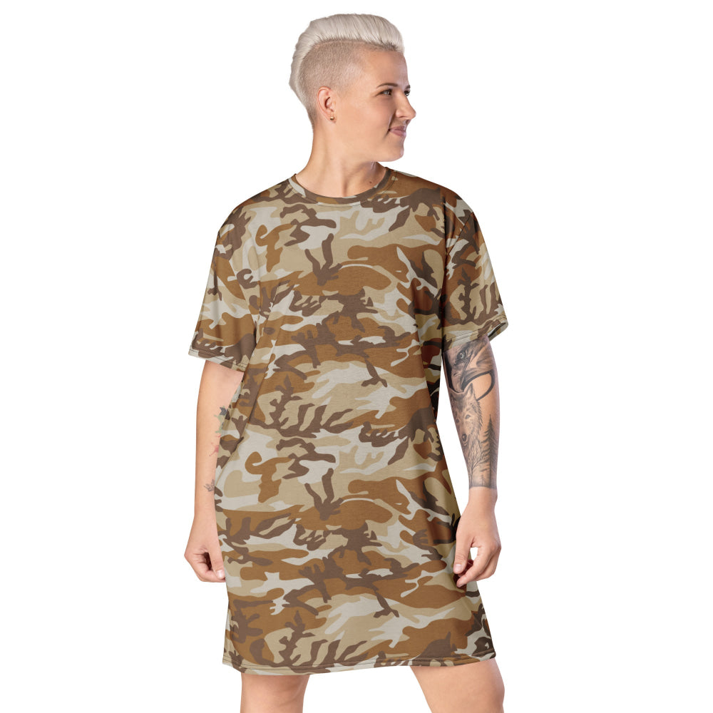 South Korean Tonghab Desert CAMO T-shirt dress - 2XS - Womens T-Shirt Dress