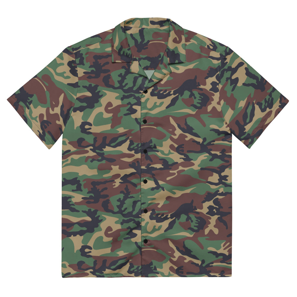 South Korean Tonghab Woodland CAMO Unisex button shirt - 2XS - Button Shirt