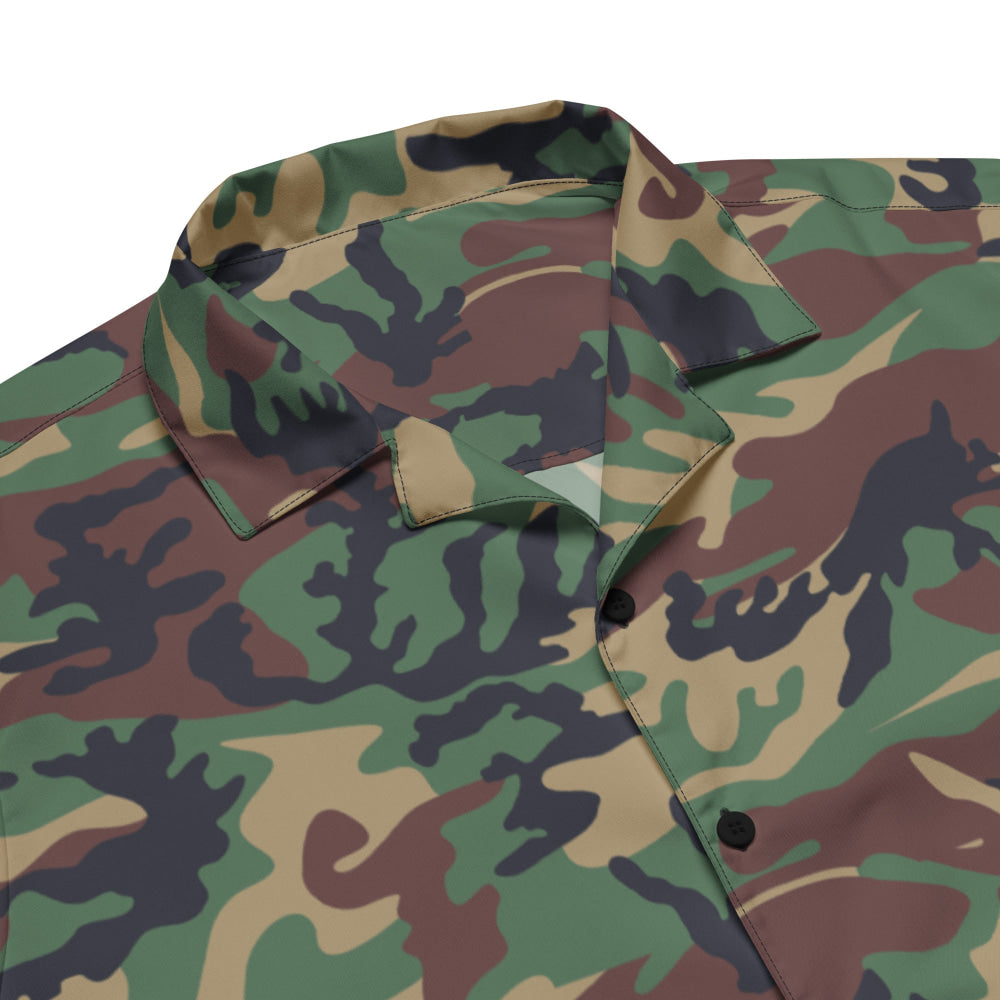 South Korean Tonghab Woodland CAMO Unisex button shirt - Button Shirt