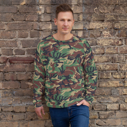 South Korean Tonghab Woodland CAMO Unisex Sweatshirt - XS