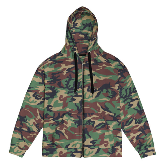 South Korean Tonghab Woodland CAMO Unisex zip hoodie - Zip Hoodie