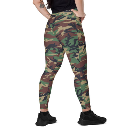 South Korean Tonghab Woodland CAMO Women’s Leggings with pockets - 2XS