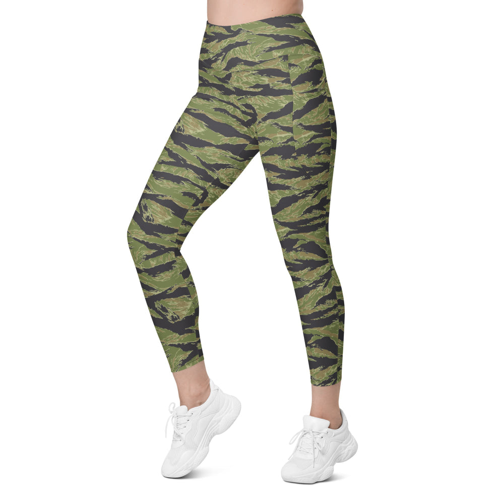 South Vietnam Original Tiger Stripe CAMO Leggings with pockets - Womens With Pockets