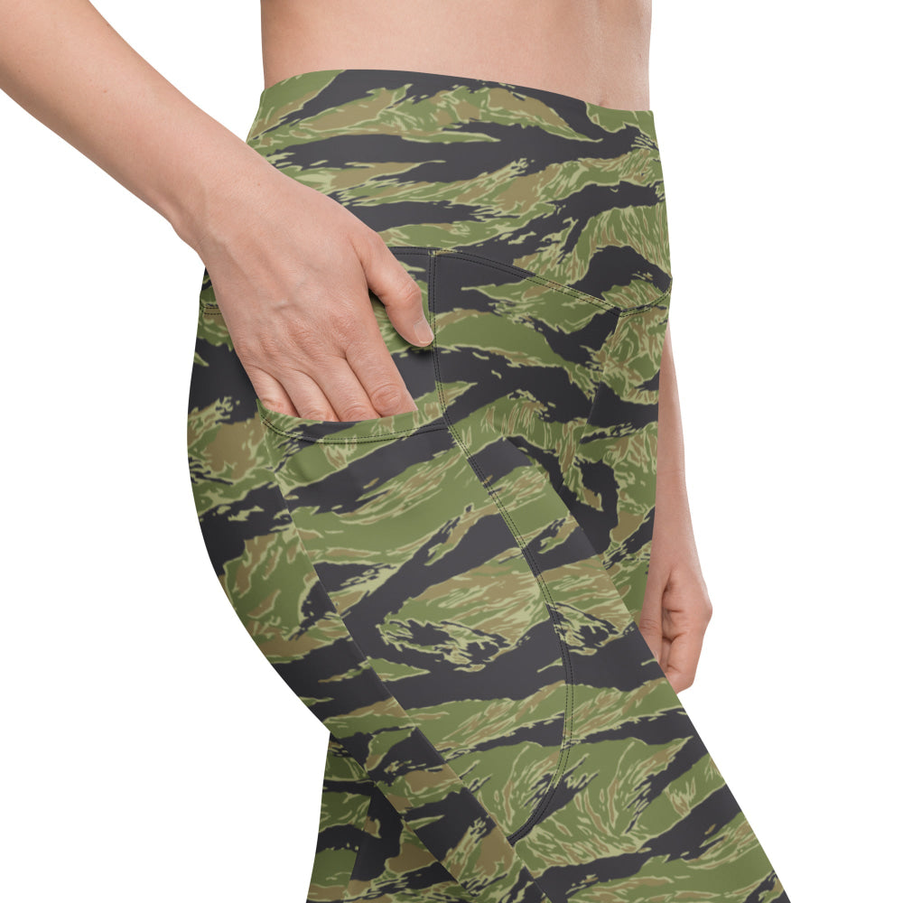 South Vietnam Original Tiger Stripe CAMO Leggings with pockets - Womens With Pockets