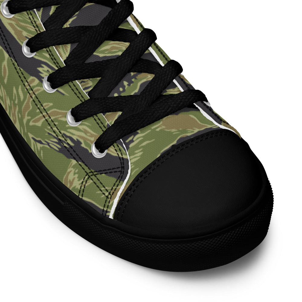 South Vietnam Original Tiger Stripe CAMO Men’s high top canvas shoes - Mens High Top Canvas Shoes