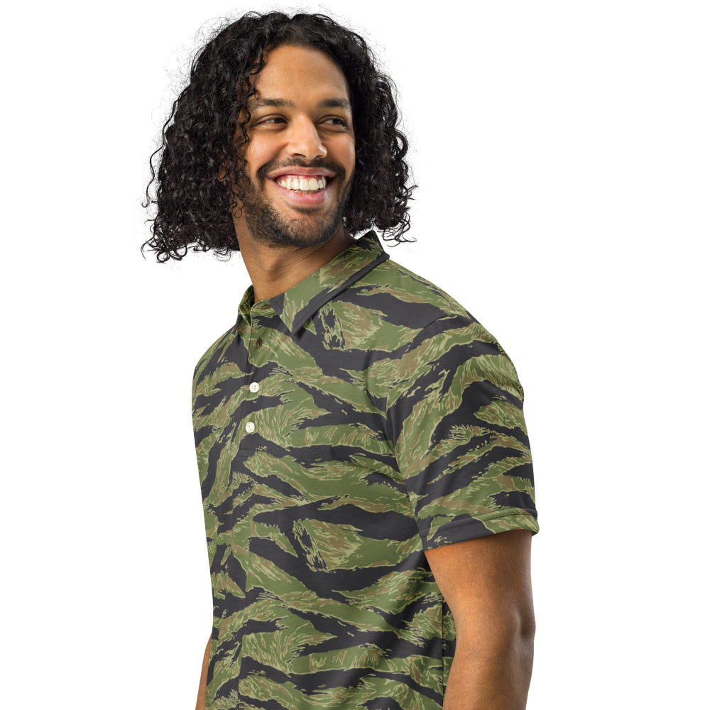 South Vietnam Original Tiger Stripe CAMO Men’s slim fit polo - Mens Slim Fit Polo