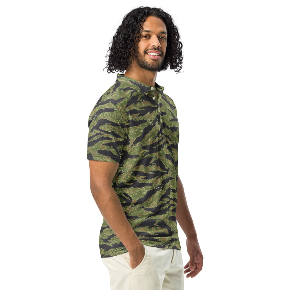 South Vietnam Original Tiger Stripe CAMO Men’s slim fit polo - Mens Slim Fit Polo