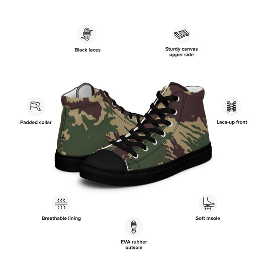South Vietnamese ARVN Starburst CAMO Mens high top canvas shoes - High Top Canvas Shoes