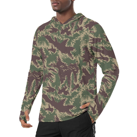 South Vietnamese ARVN Starburst CAMO Mens Sunscreen Sports Hoodie With Thumb Holes - S / White - Hoodies