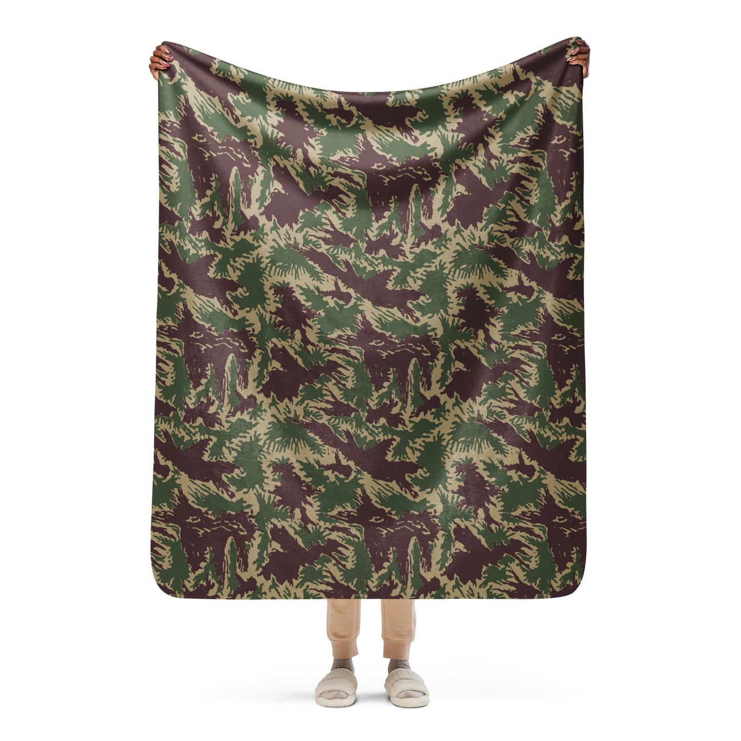 South Vietnamese ARVN Starburst CAMO Sherpa Blanket - 50″×60″