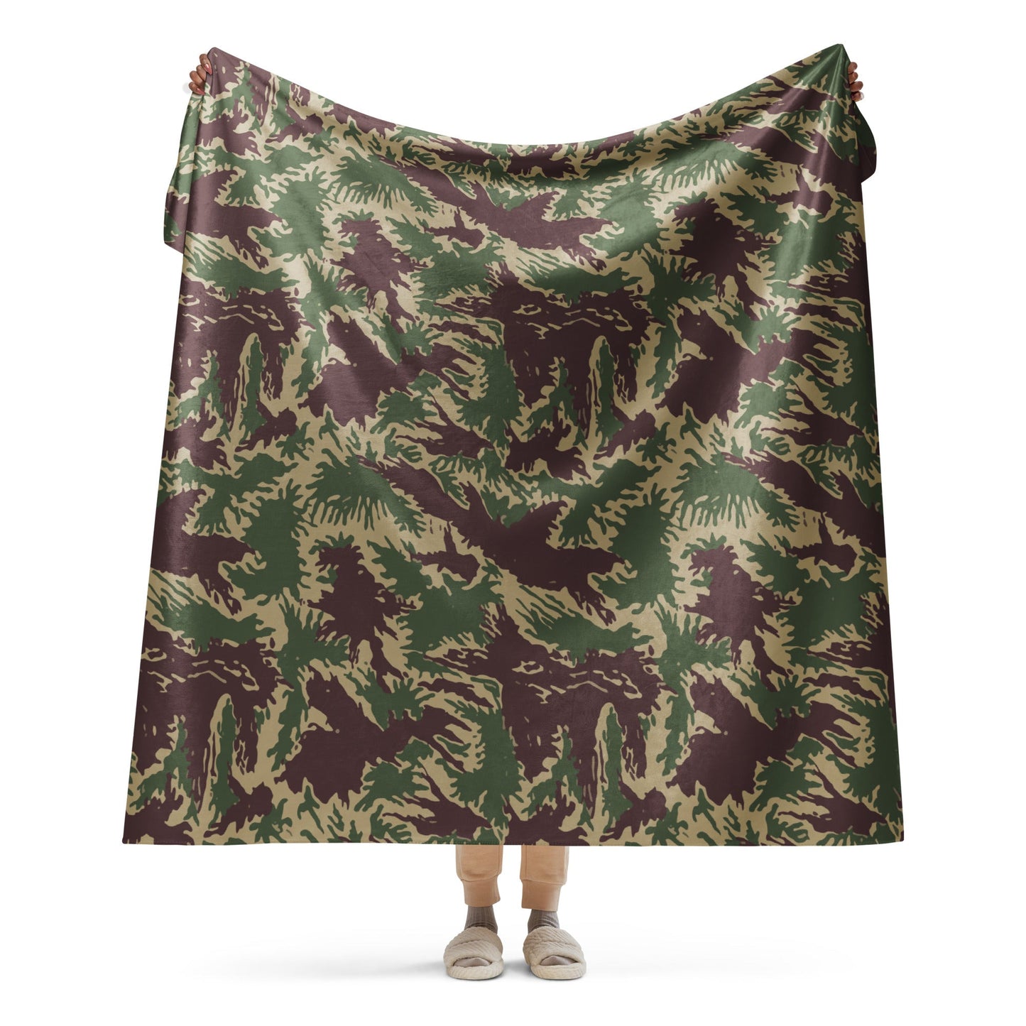 South Vietnamese ARVN Starburst CAMO Sherpa Blanket - 60″×80″
