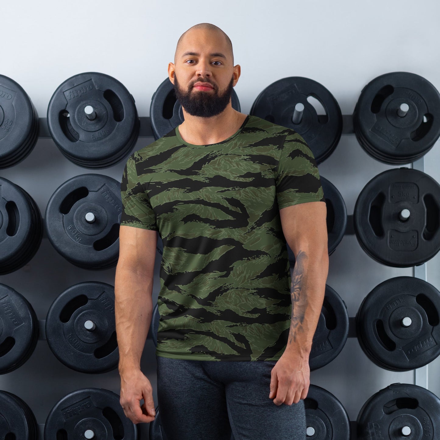 South Vietnamese ARVN Tiger Stripe CAMO Mens Athletic T-shirt - XS - T-Shirts