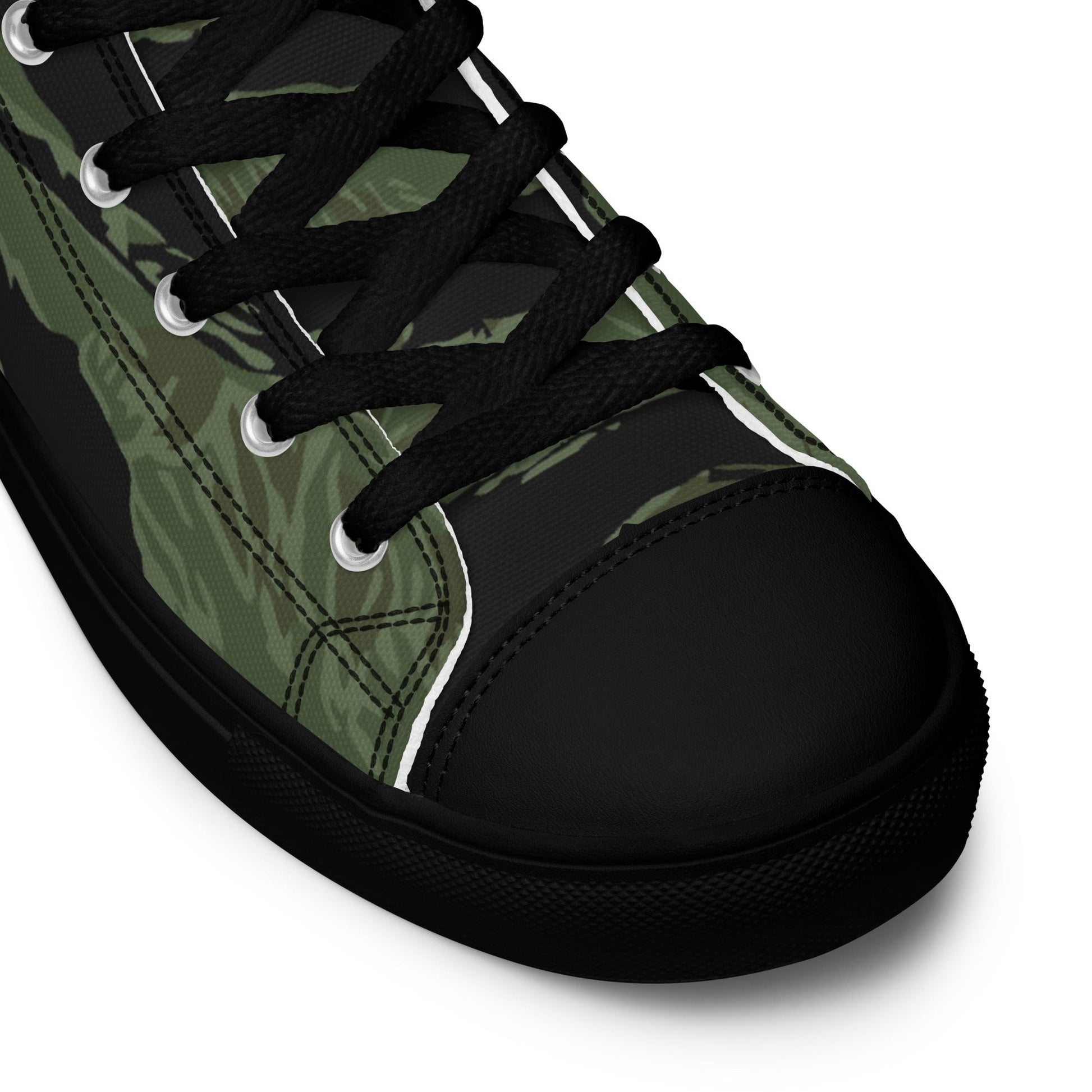 South Vietnamese ARVN Tiger Stripe CAMO Mens high top canvas shoes - High Top Canvas Shoes