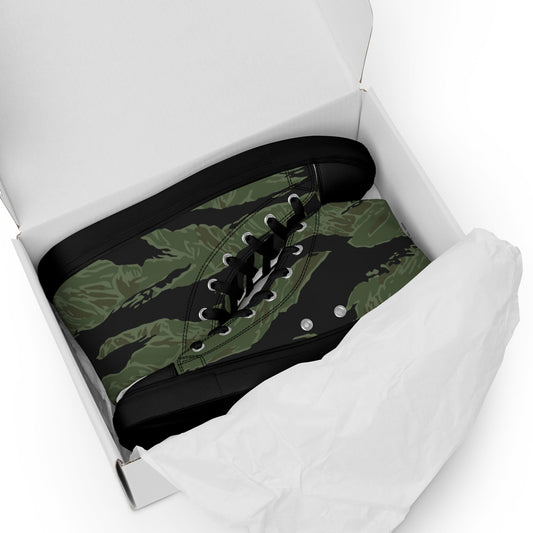 South Vietnamese ARVN Tiger Stripe CAMO Mens high top canvas shoes - High Top Canvas Shoes