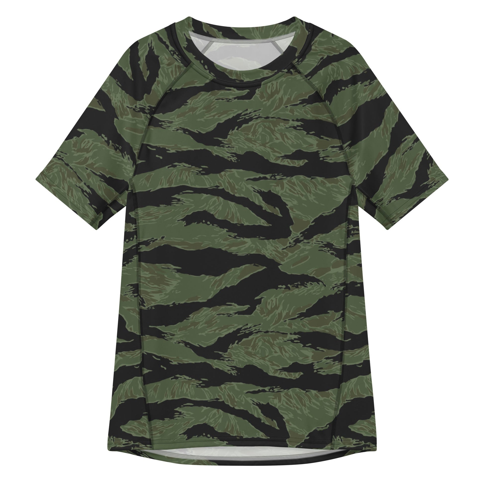 South Vietnamese ARVN Tiger Stripe CAMO Mens Short-Sleeve Rash Guard - 2XS - Short-sleeve Guards