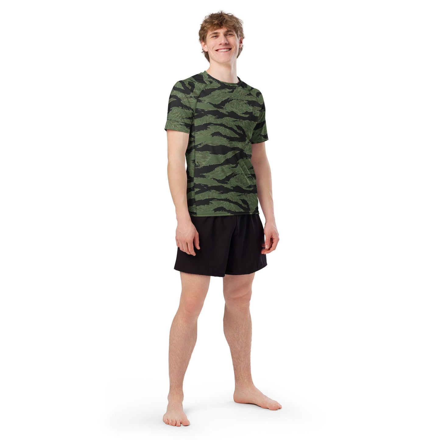 South Vietnamese ARVN Tiger Stripe CAMO Mens Short-Sleeve Rash Guard - Short-sleeve Guards