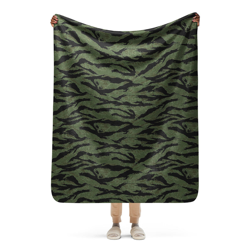Tiger Stripe ARVN Ranger CAMO Sherpa Blanket - 50″×60″